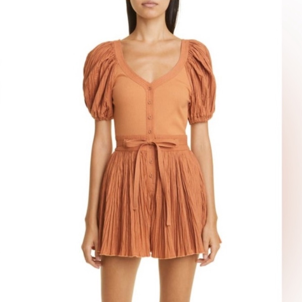 Aureum Rust Colored Puff Sleeve Romper Size XS